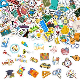 Cute Back to School Stickers for Kids Students Classroom Decor Scrapbook Supplies,100 Pcs First Day of School Stickers for Water Bottles Classroom Supplies,Teacher Reward Student Gifts Sticker Pack