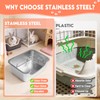 Essenhome Large Stainless Steel Rabbit Litter Box with Handle -