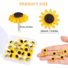 FUIPVGI Pack of 40 Flower Pins Card Nail Push Pins Flowers Push Pins Round Head Pins Pin Board Pins Creative Cute Decorative for Bulletin Board Bulletin and Maps