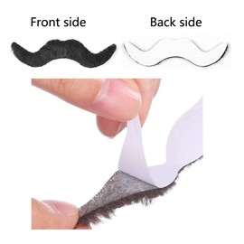 VIGUEUR 7PCS Mustaches Self Adhesive - Fake Beard for Masquerade Party Black