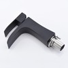 Sumerain Matte Black Waterfall Deck Mount Bathroom Sink Faucet Single