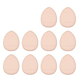 LUYING Finger Puff Water Drop Shape, Set of 10, Mini Puff, For Fingertips, Sponge, For Wet & Dry Use, Fonde Sponge, Soft, Makeup Puff Portable, Makeup Supplies (Flesh Color)