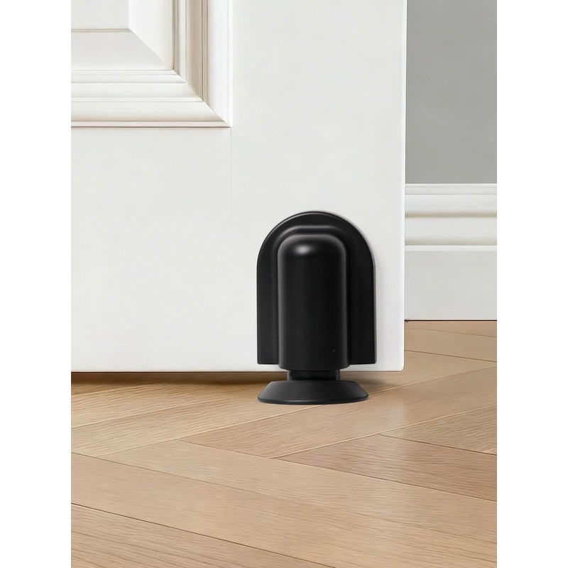 SORWDUERM 1 Pack Black Door Stopper Magnetic Door Cathc Matte