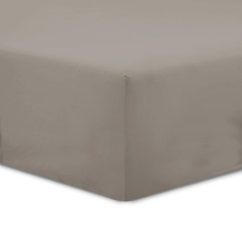 Vision Fitted sheet, 100% cotton, taupe, 140 x 190 cm