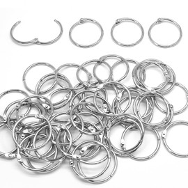 Luomorgo 50 Pcs 1.5 Inch Binder Rings, Nickel Plated Metal Book Rings Silver Paper Rings, Heavy Duty Loose Leaf Binder Rings, Index Cards Rings, Key Rings for Office, Home, School