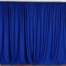 New Creations Fabric & Foam 10 Feet Wide by 10 Feet High Polyester Backdrop Drapes Curtain Panels - (Royal Blue)