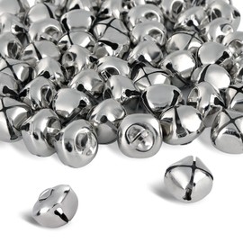 BigOtters 50 Pcs Jingle Bells for Crafting, 1 Inch Craft Bells Bulk for DIY, Home Christmas Decoration, Silver