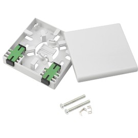 GELRHONR FTTH Fibre Panel Box Housing, 2 Core Fibre Optic Terminal Distribution Junction Box Double-Port SC/APC Type Panel Fibre Box ABS Plastic Outdoor Waterproof Dustproof DIY Case