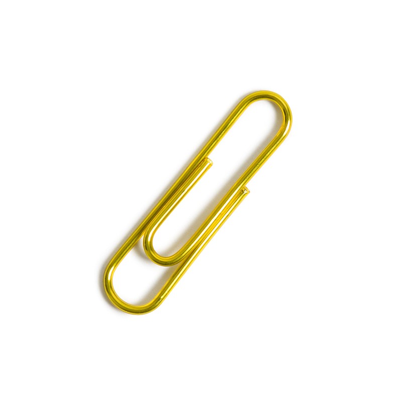 U Brands Gold Paper Clips, Office Supplies, Clear Vinyl Coated,
