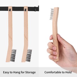 Wood Handle Wire Scratch Brush Sets (18, 18Pack-7in Stainless Steel Small Wire Scratch Brushes with Beech Wood Handle)