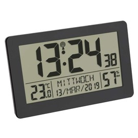 TFA Dostmann 60.2557.01 Digital Radio Controlled Clock with Room Climate and Backlight