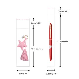 EachDusto 1"x8" Long Cellophane Bags 500pcs Skinny Self Adhesive Cello Baggies 2mil Clear Self Stick Glassine Bags for Toothbrush Pencil Necklace Candy Crafts Coffee Spoon Lip Brush Straw