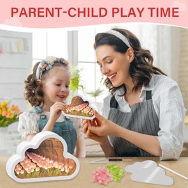 DIY Tulpen-Nachtlicht Wolke Tulpenlampe Wolken-Tulpen-Spiegellicht DIY Wolke Tulpe Licht Home Decor 2 In1Blumen-Tischlampe Und Spiegel-Blumenlampe Für Wohnzimmer-Nachttisch-Desktop-Ornamente (pink)