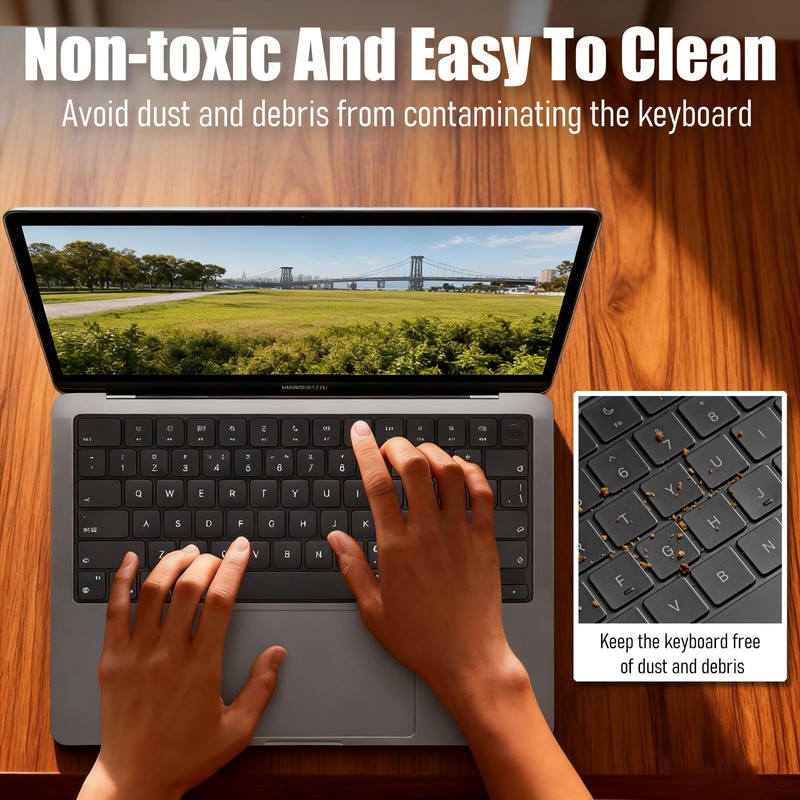 Bestac Ultra Thin Clear Keyboard Cover, Compatible with 2021-2025 M1/M2/M3/M4/M5