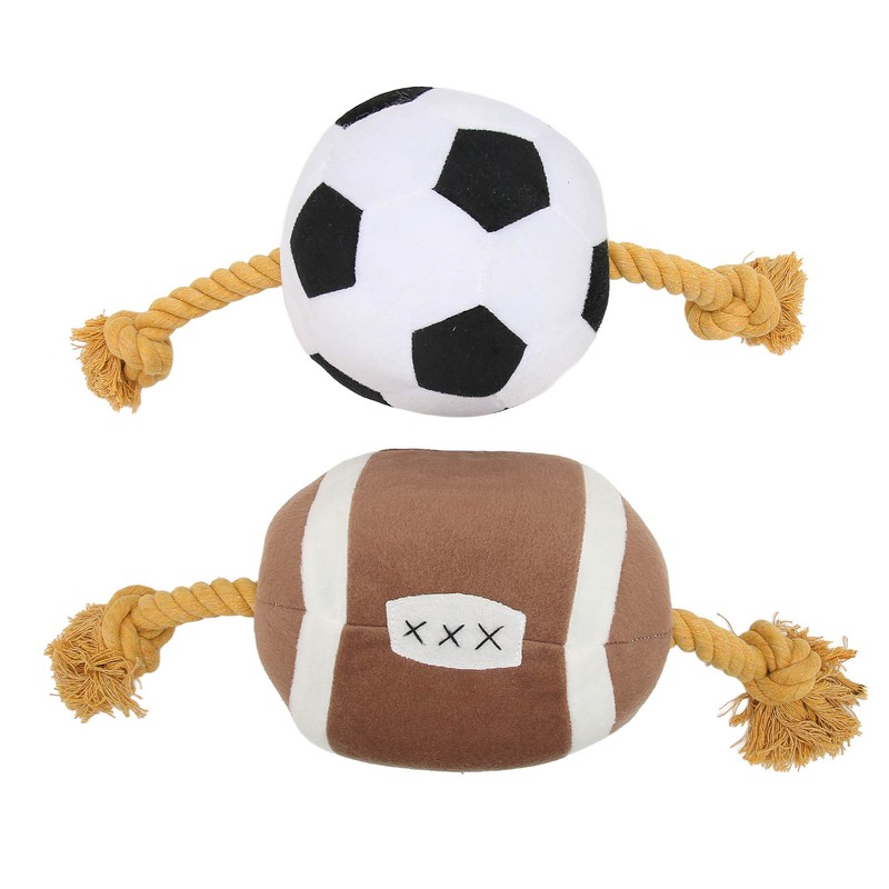 Football Dog Toy Outdoor Interactive Fun Cotton Rope Football Puppy