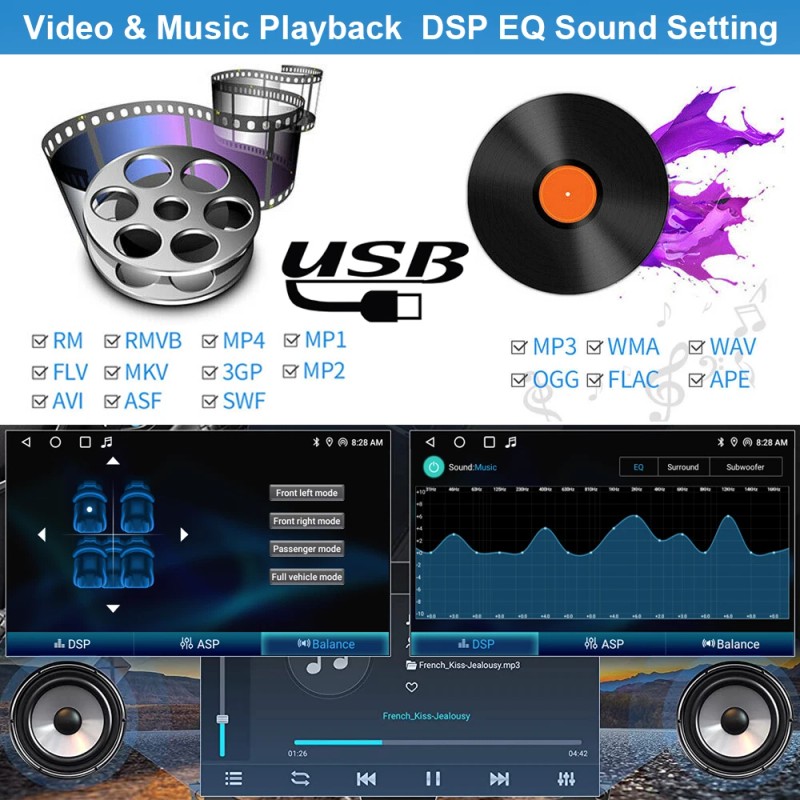 YuanTing 7" Android 13 Car Stereo Radio GPS WiFi Carplay