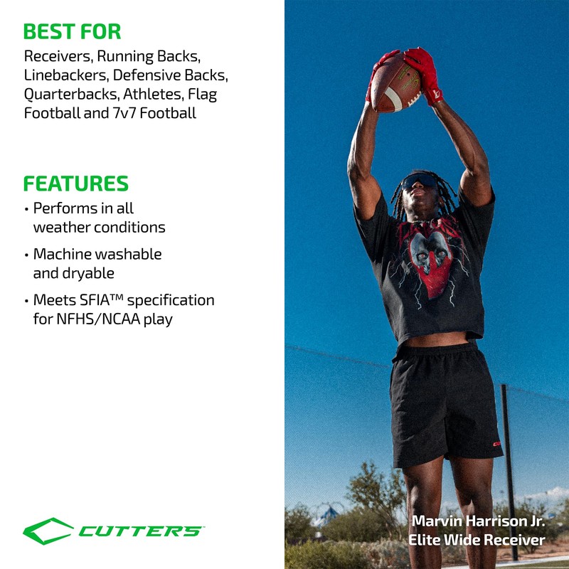 CUTTERS - Game Day Pro Receiver Gloves Solid Black XL