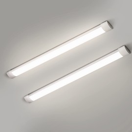 colmeguna 2 Packs 4FT LED Batten Light, Ultra-Thin Slim Ceiling Surface Mounted Light, 40W, 4000K, IP20, LED Ceiling Lamp for Garage, Shop, Hallway, Office, Market
