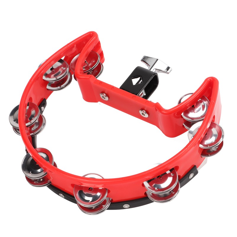 Tambourine Single Row Metal Jingle Bells Handheld Percussion Drum Instrument