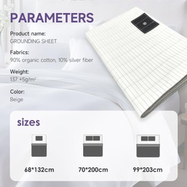 Swetfela Grounding Bed Sheet, Grounding Mat Earthing UK, Grounding Mat with 10% Silver Fiber & 90% Organic Cotton, Natural Wellness and Healthy Earth Energy (99×203cm)