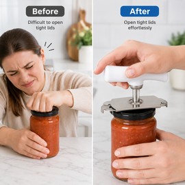 Adjustable Jar Lid Opener for Kitchen Use – Stainless Steel Grip Tool for Bottles, Jars & Screw-Top Containers