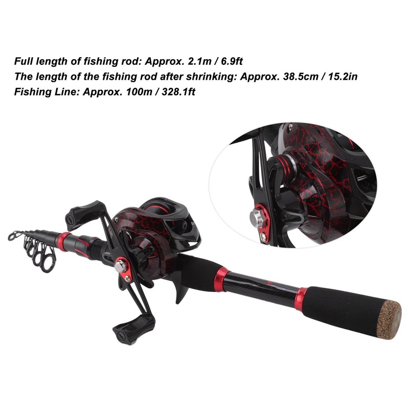 Fishing Rod and Reel Combos Carbon Fiber Telescopic Fishing Pole