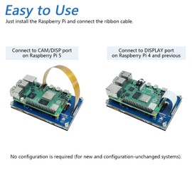 FREENOVE 4.3 Inch Touchscreen Monitor for Raspberry Pi 5 4 B 3 B+ A+, 800x480 Pixel IPS Display, 5-Point Touch Capacitive Screen, Driver-Free MIPI DSI Port