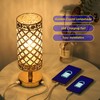 Tomshine Crystal Bedside Table Lamp Decorative Desk Light with Dual
