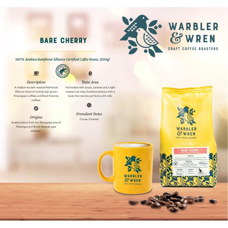 Warbler & Wren Bare Cherry Coffee Beans – 100% Arabica,