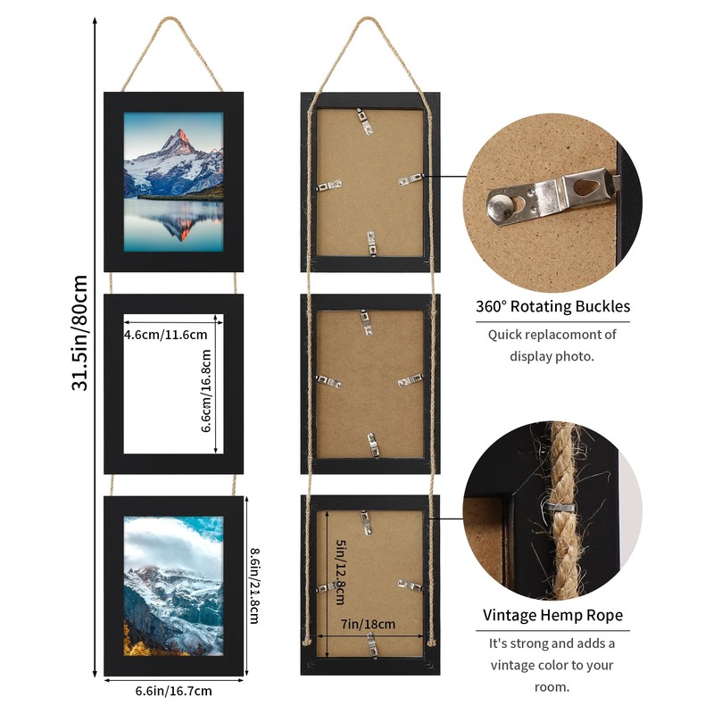 ccdcc 5x7 Collage Picture Frames Set of 2, Rustic Wooden