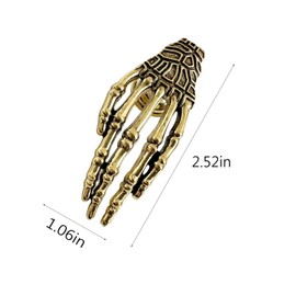 FL-WITHYOU 4PCS Skeleton Claw Cabinets Knobs,Zinc Alloy Cabinet Handle with Screws,for Kitchen Bedroom Furniture (Ancient Gold)