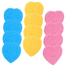 BIUDECO 45pcs Heart Facial Sponges Portable Compressed Face Scrubbers for Makeup Removal for Daily Use Lightweight