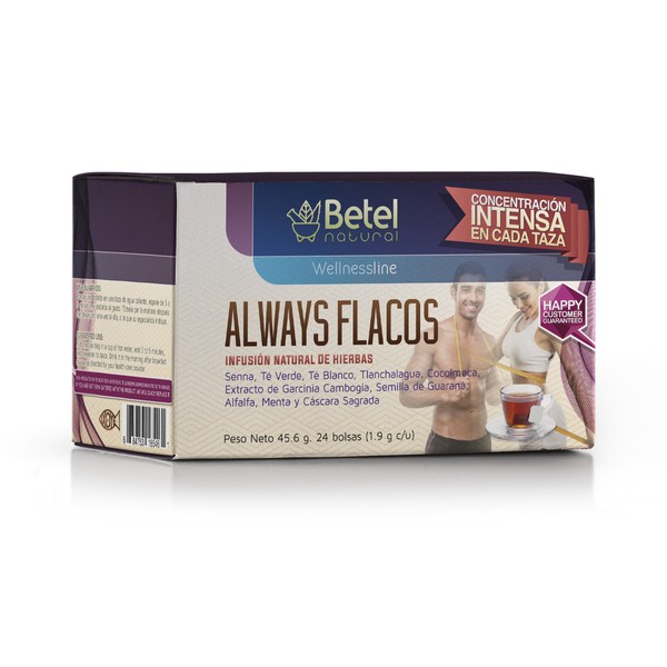 Always Flacos Tea Healthy Lbs by Betel Natural - Cleanse, Detox, and More in One