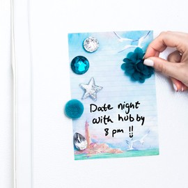 Refrigerator Magnets - Beautiful Decorative Fridge Magnet Set - 6 Fridge Magnets for Cabinets, Whiteboards & Lockers - Colorful Magnets for Gift, Home Decor & Practical use - Peacock Blue