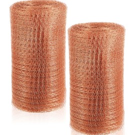 Gisafai 8" x 32 ft Copper Mesh Rodent Control Copper Wool for Slugs Rustproof DIY Hole Filler Pure Wire Mesh for Bat Snail Bird Pest Rodent Control Gap Blocker Fill Fabric Hole Blocking Gardening