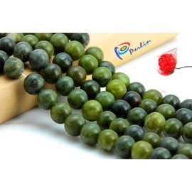 Natural Gemstone Beads Taiwan Jade Matte Frosted and Polished Round 4 mm 6 mm 8 mm 10 mm Green Set Loose Gemstone Jewellery Beads Jewellery Design Craft Accessories Pearl Necklace (6 mm, 18 Pieces