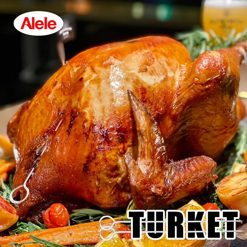 6Inch Turkey Pins,Alele Poultry Lacers Stainless Steel Skewers for Trussing