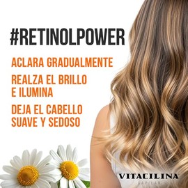 VITACILINA SHAMPOO ACLARANTE 400 ml – Shampoo Sin Sulfatos ni Parabenos con Retinol y Manzanilla | Shampoo Clarificante y Matizador de Cabello Rubio y