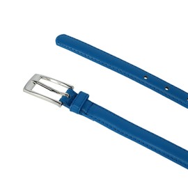 CTM® Women's Skinny Leather Dress Belt, Large, Royal Blue