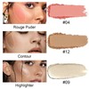 Jutqut 16 Colours Blush Contour Highlighter Makeup Palette with Brush,