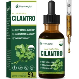 Fuenvegtal Cilantro Liquid Drops, Natural Herbal Extract for Body Detox & Cleanse, Combat Free Radicals & Immune Support. 2oz-Original
