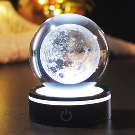 Cava Heat Lake 3D Moon Crystal Ball Night Light - Moon Lamp with 16 Colors, Christmas Gift for Adults & Kids | Moon Ball, Galaxy Decor, Bedroom Lamp for Birthdays & Holidays