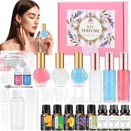 JUYRLE Perfume Making Kit- 37Pcs DIY Perfume Making Kits for Women, Make Your Own Scent with Essential Oil, Bottle, Fragrance Set, Fragrance Birthday Gifts Sets for Women Girls