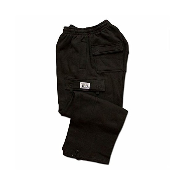 Pro Club Men's Heavyweight Fleece Cargo Pants, 5X-Large, Black