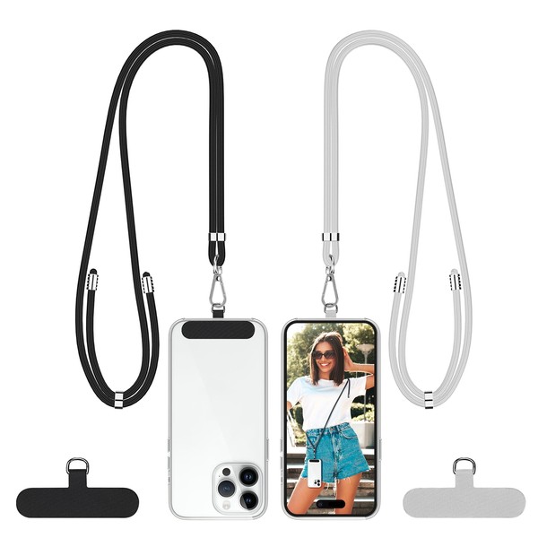 SS Cell Phone Lanyard - 2 Adjustable Phone Neck Strap,