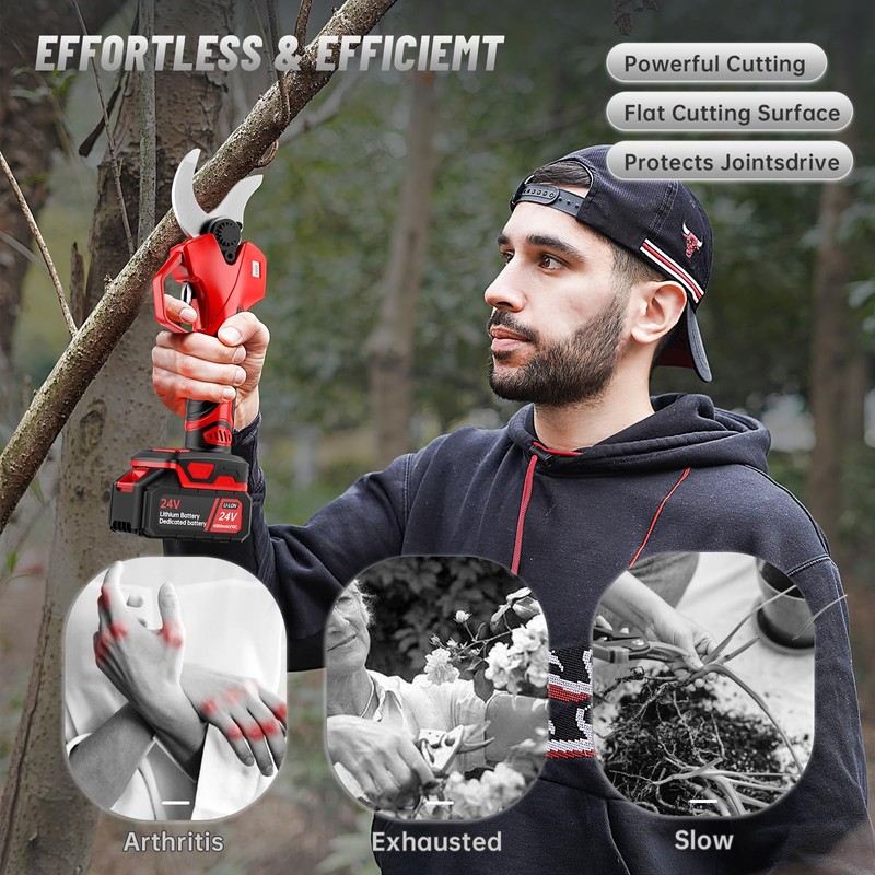 Dragro Professional Cordless Electric Pruning Shears, Cutting (40MM)1.6inch Diameter Professional