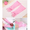 4 Pairs Rubber Gloves Reusable Dishwashing Gloves Soft Waterproof Household