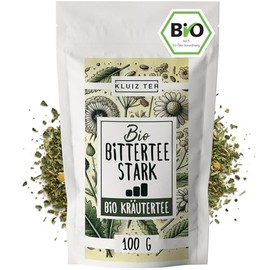 KLUIZ Tea Strong Organic Bitter Tea 100 g Bitter Tea Organic Loose I Bitter Tea with Dandelion, Milk Thistle, Wormwood and Other Bitter Herbs I Herbal Tea Bitter Substances