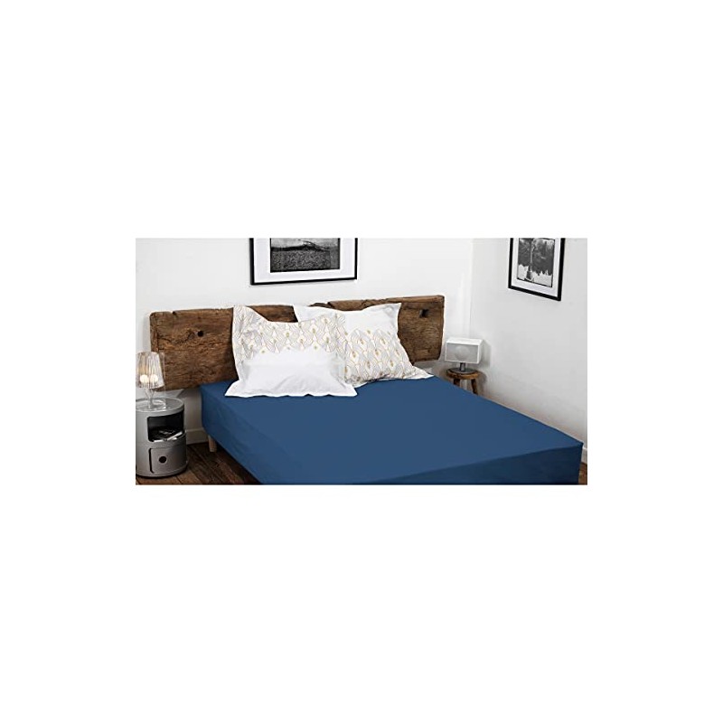 Home Linge Passion Dark Blue Fitted Sheet, 90 x 190
