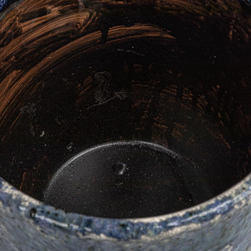 Creative Co-Op Debossed Stoneware Planter with Pattern and Reactive Glaze,